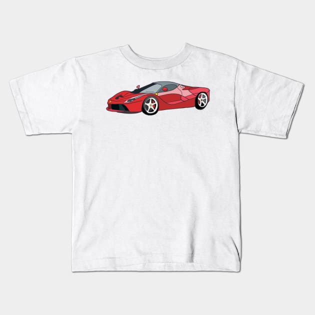 Fast red car Kids T-Shirt by Leamini20